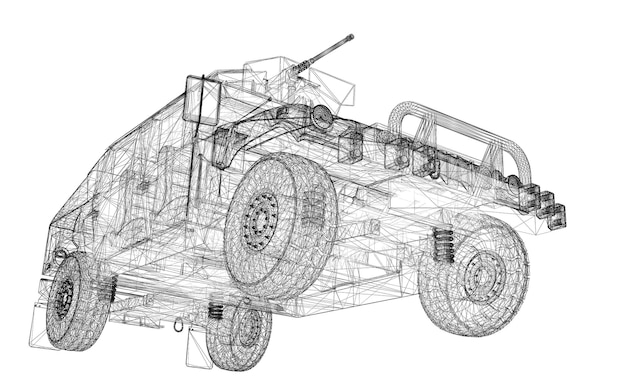 Modelo de tanque militar, estrutura corporal, modelo de arame