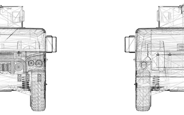 Modelo de tanque militar, estrutura corporal, modelo de arame