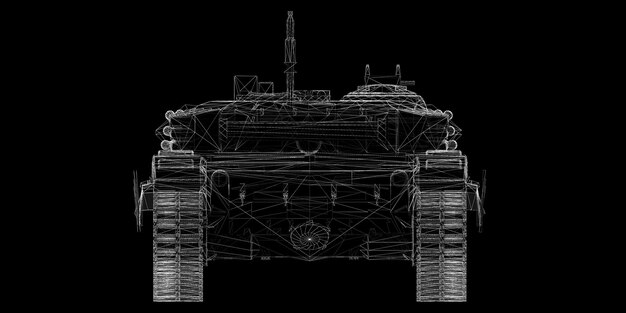 Modelo de tanque militar, estrutura corporal, modelo de arame