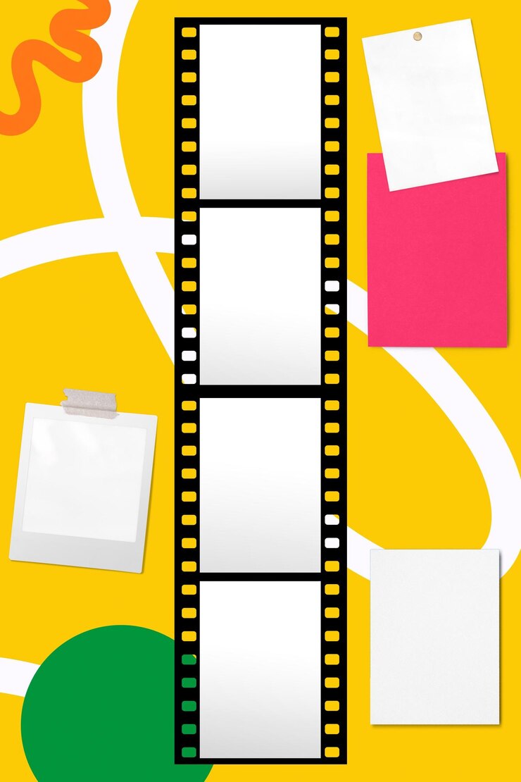 Foto modelo de tira de filme png de design transparente