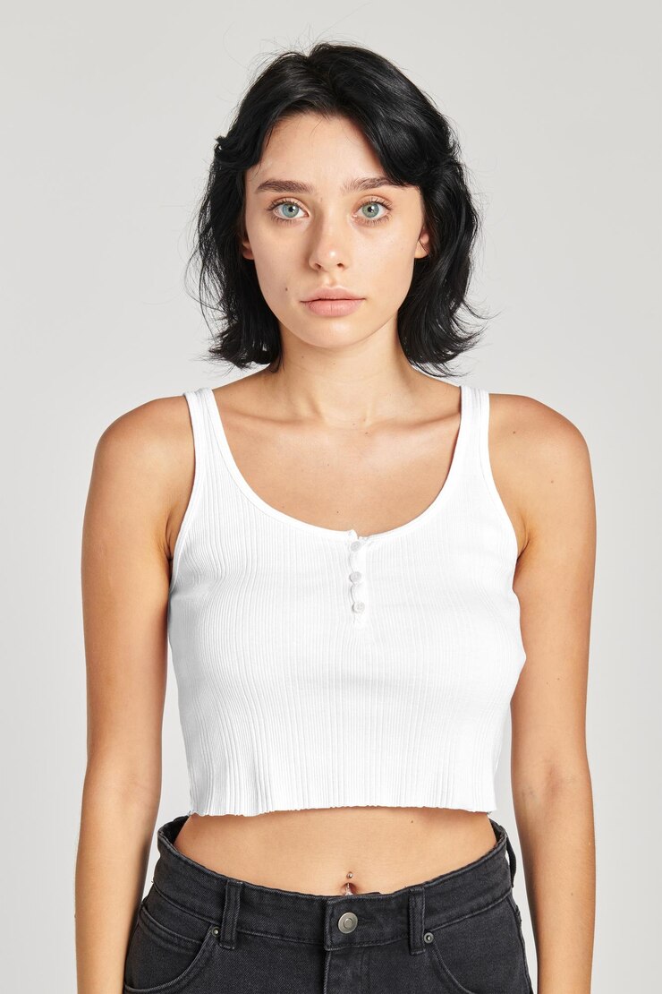 Foto modelo de topo de colheita branco para mulheres png