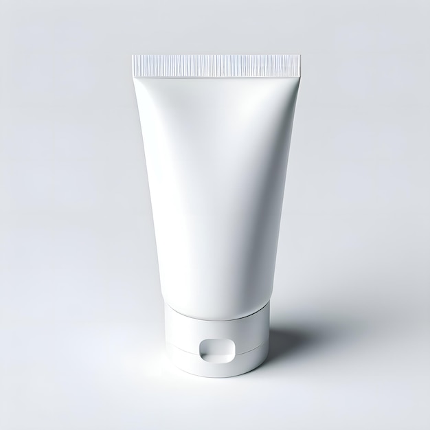 Modelo de tubo de maquiagem cosmética com conceito de cuidados com a pele em fundo branco