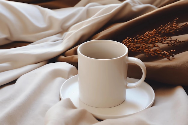 Modelo de xícara de café Modelo de chá de café branco Modelo de chávena de café