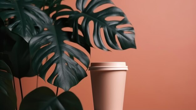 Modelo de xícara de café para viagem Ilustração AI GenerativexA