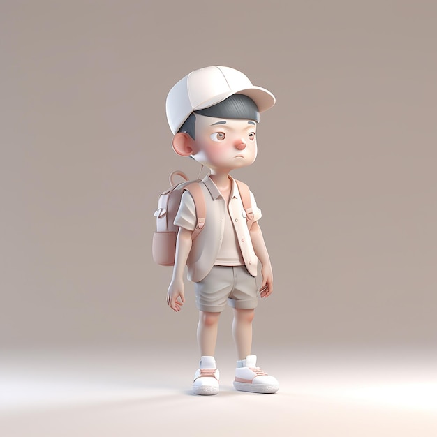 Modelo de dibujos animados de chico lindo Generativo ai modelo 3d
