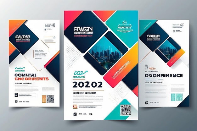 Modelo de diseño de conferencias de negocios modernas abstractas con líneas Diseño de volante mínimo Diseño nuevo