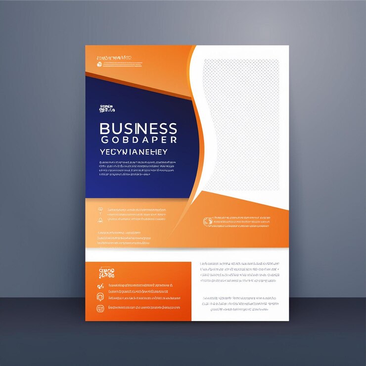 Foto modelo de diseño elegante de carteles y folletos comerciales para uso corporativo