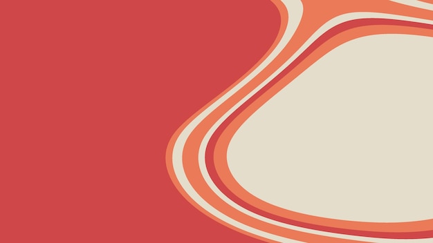 Modelo de diseño de ondas abstractas, formas redondas blancas y naranjas con fondo rojo foto de alta calidad