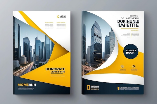Modelo de diseño de portada de libro corporativo en A4 Puede adaptarse al informe anual del folleto