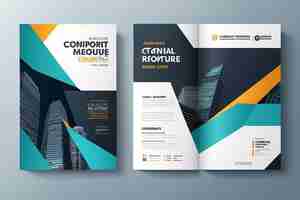 Foto modelo de diseño de portada de libro corporativo en a4 puede adaptarse al informe anual del folleto