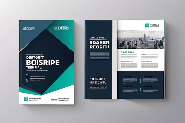 Modelo de diseño de portada de libro corporativo en A4 Puede adaptarse al informe anual del folleto