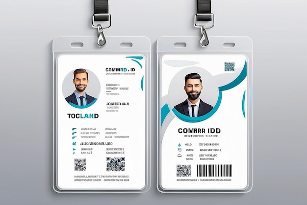 Modelo de diseño de tarjeta de identificación de empleado simple y limpio