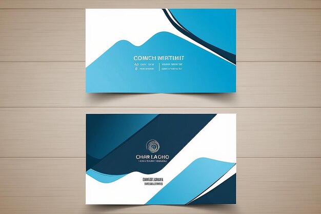 Foto modelo de diseño de tarjetas de visita creativo y limpio azul y blanco