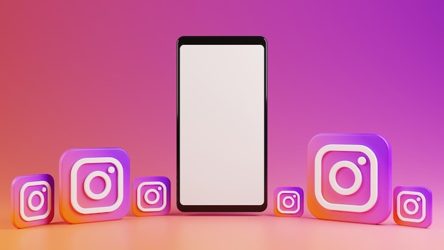 Modelo do instagram vários logotipos com android