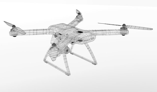 Modelo de dron de renderizado 3 D