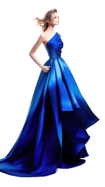 Modelo em um vestido azul