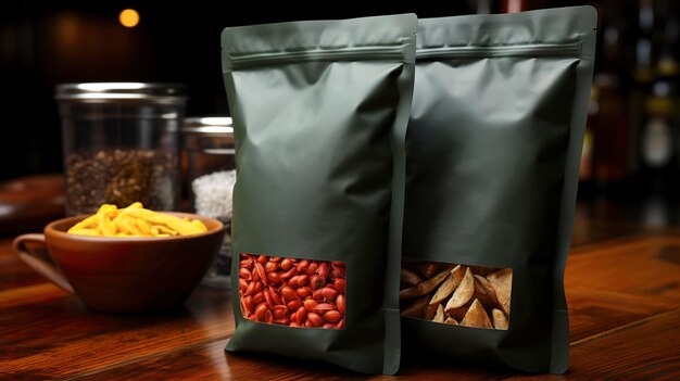 Modelo de embalaje de alimentos en bolsas de plástico