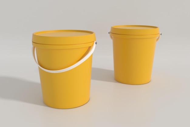 Modelo de embalaje del contenedor de cubeta de pintura de plástico