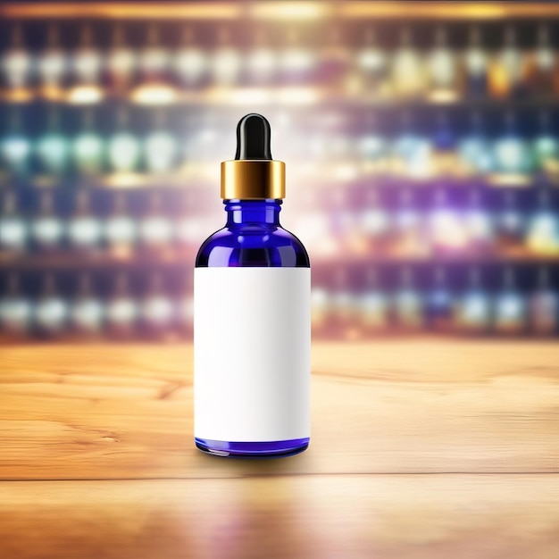 Modelo de embalaje de producto genérico en blanco líquido para frasco gotero para medicamentos o cosméticos