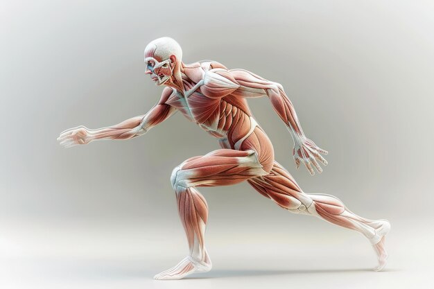 Modelo de esqueleto humano Modelo anatómico del cuerpo humano Renderizado en 3D