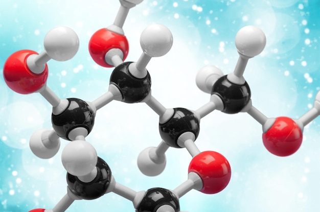 Modelo de estructura molecular sobre fondo claro