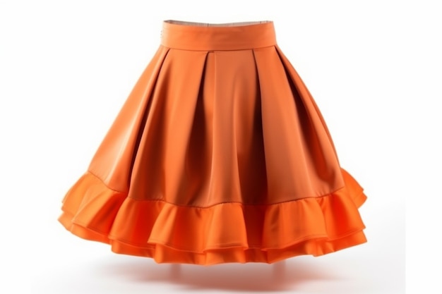 modelo falda corta naranja mujer