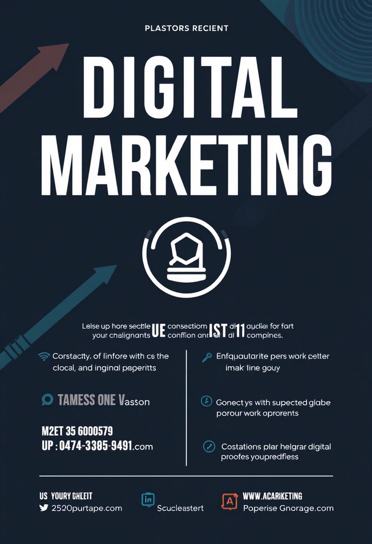 Foto modelo de folleto de una agencia de marketing digital moderna