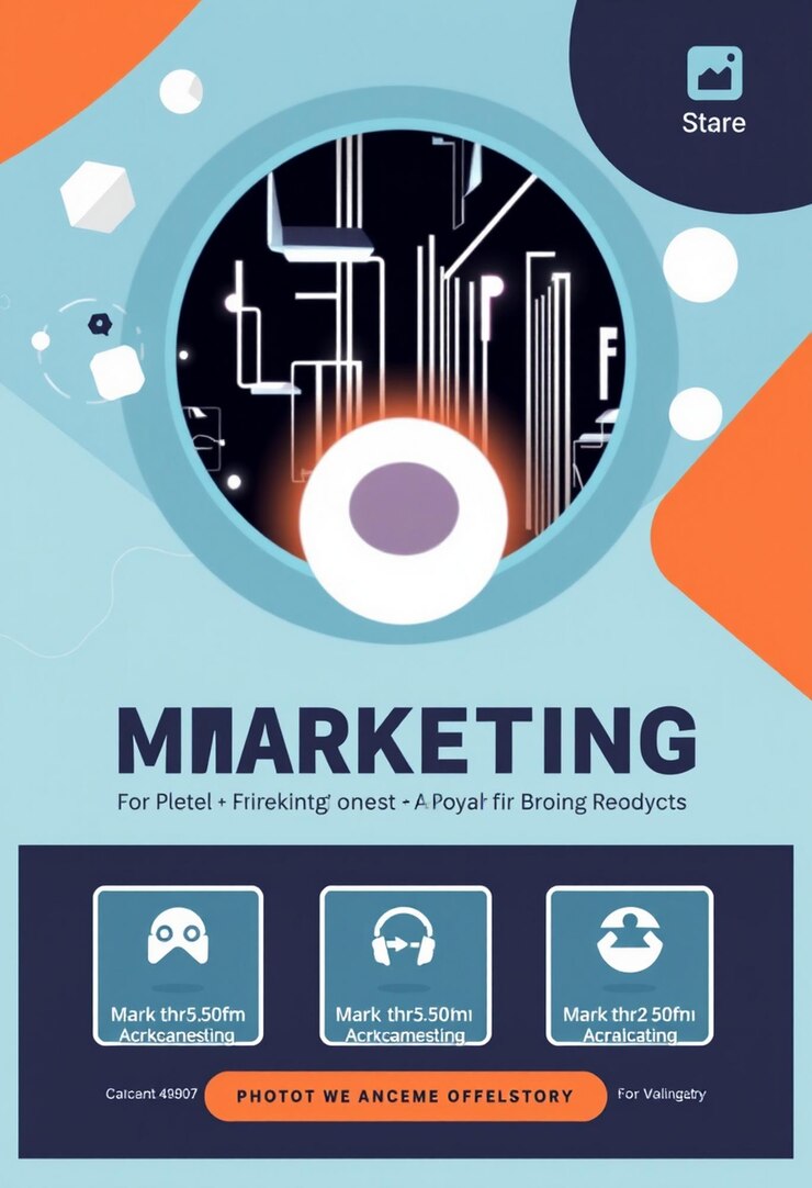 Foto modelo de folleto de una agencia de marketing digital moderna