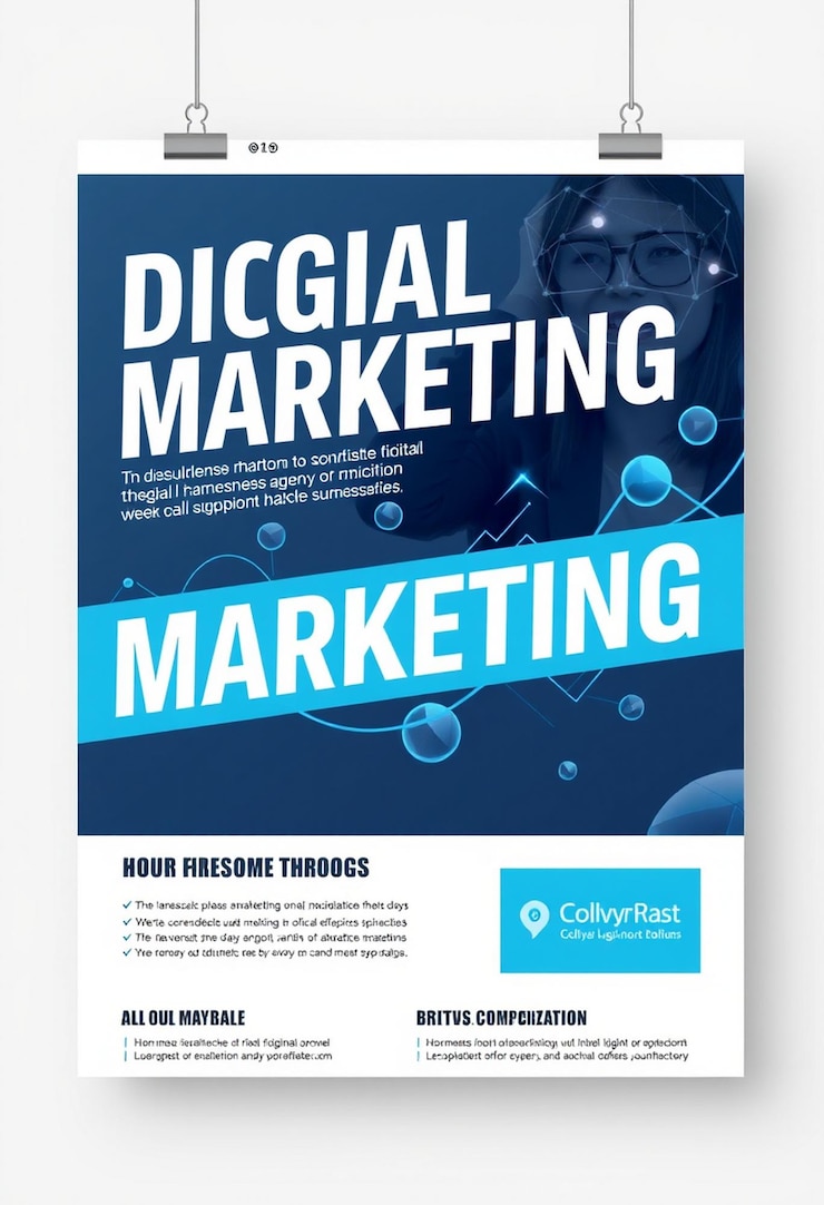 Foto modelo de folleto de una agencia de marketing digital moderna