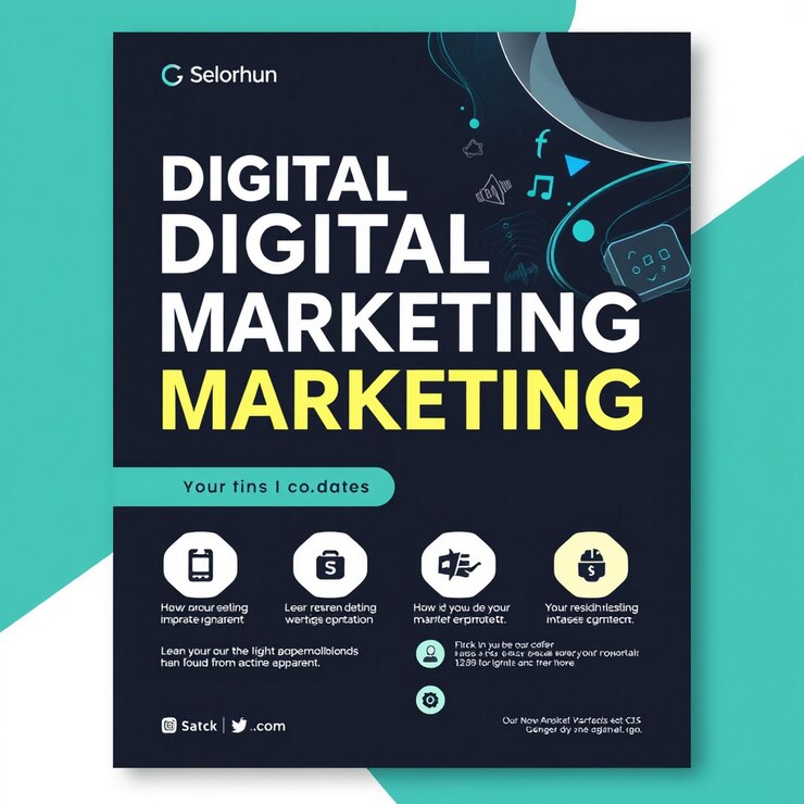 Foto modelo de folleto de una agencia de marketing digital moderna