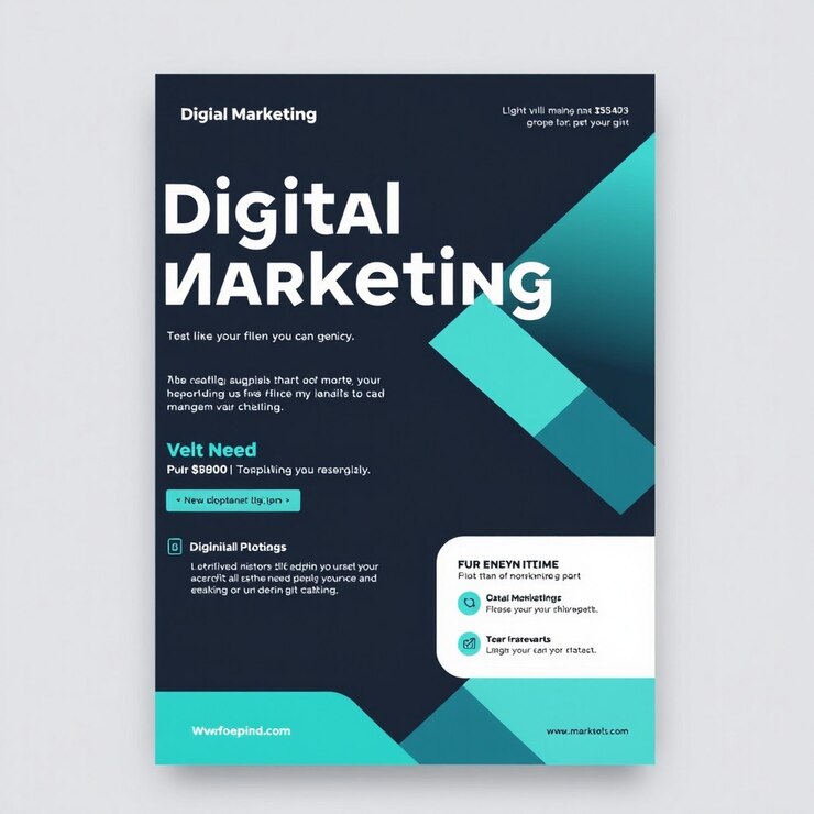 Foto modelo de folleto de una agencia de marketing digital moderna