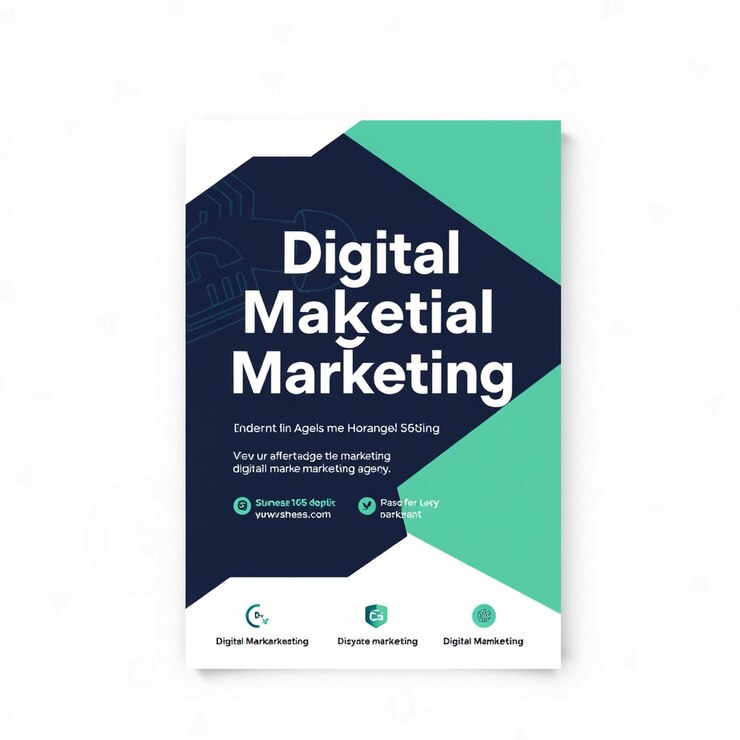 Foto modelo de folleto de una agencia de marketing digital moderna