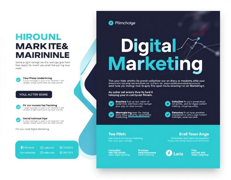 Foto modelo de folleto de una agencia de marketing digital moderna