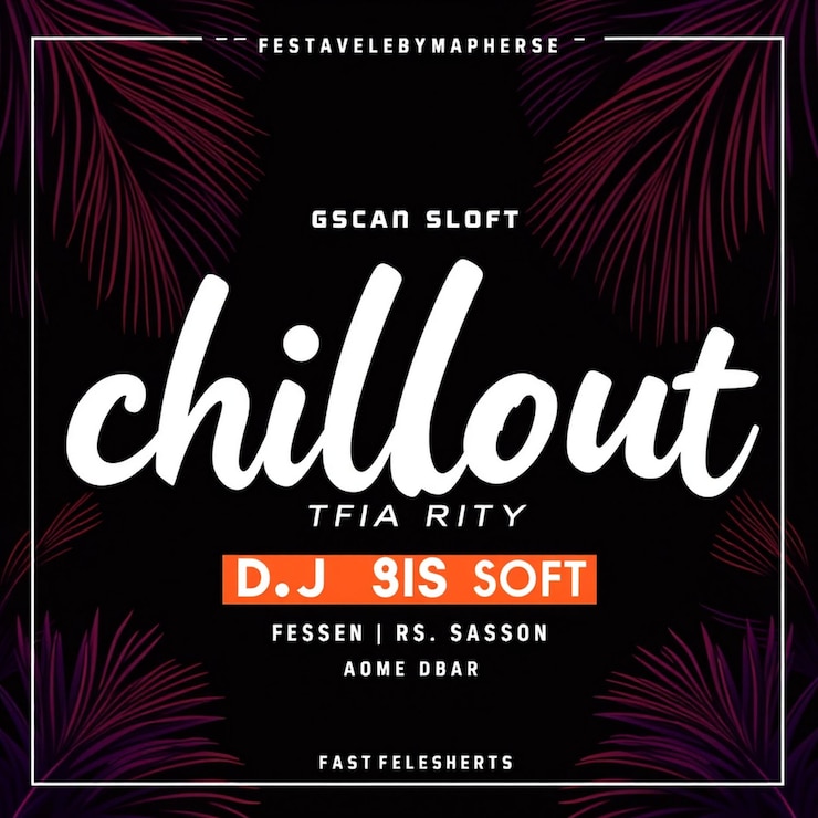 Foto modelo de folleto de fiesta de dj chillout y publicación en redes sociales y banner web