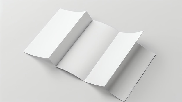 Modelo de folleto triplo A4 papel blanco en blanco renderizado en 3D