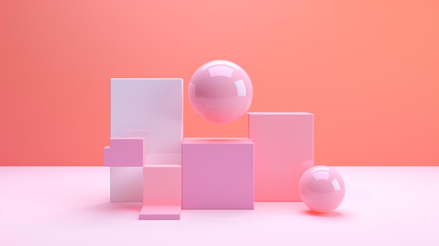 Modelo de geometría abstracta del podio en estilo minimalista