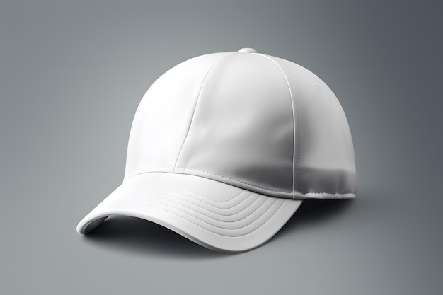 Foto modelo de gorra de béisbol blanca aislada en el fondo blanco de la ia