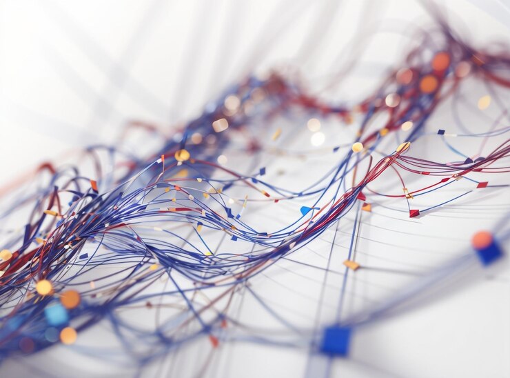 Foto modelo de gráfico de marco de alambre de datos abstractos en una foto de stock