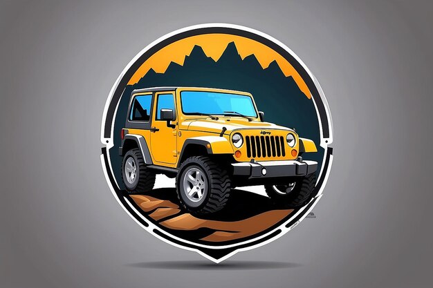 Foto modelo gratuito de logotipo de jeep offroad vectorial para su empresa o industria