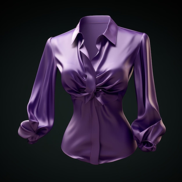Modelo hiperrealista de blusa violeta en 3D para mujeres