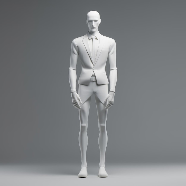 Foto modelo de hombre minimalista en 3d para el diseño de moda