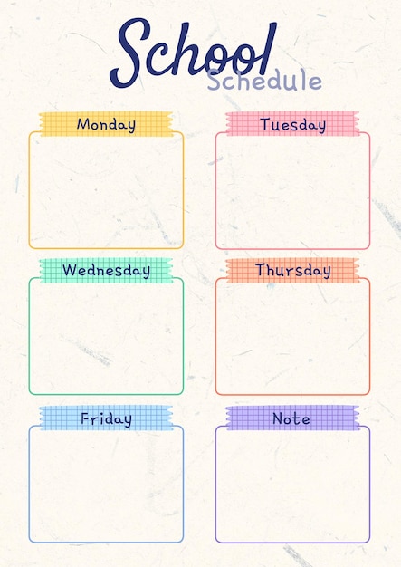 Modelo de horario escolar