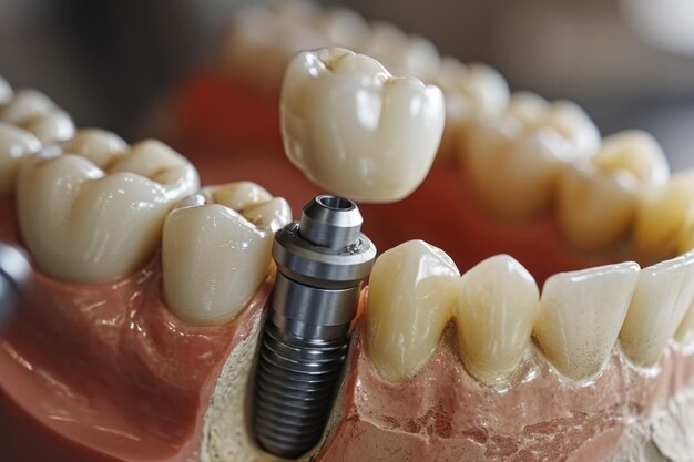 Modelo de implante dental para uso educativo