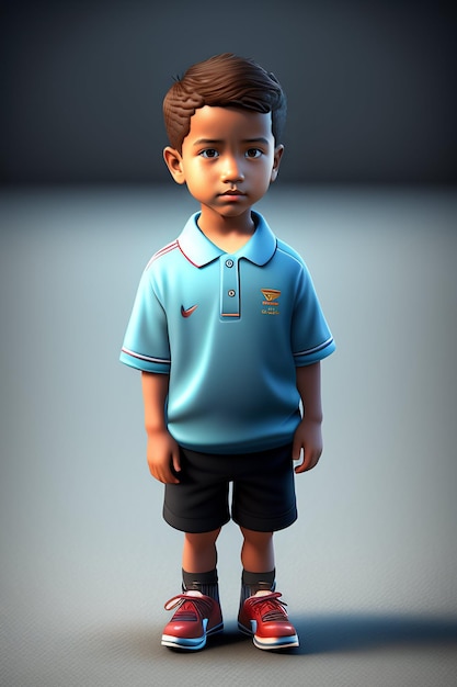 Foto modelo infantil fofo de desenho animado 3d e chareter 3d