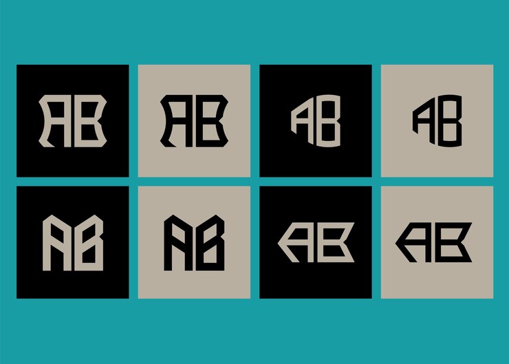Foto modelo inicial de ícone vetorial de design de logotipo moderno da abb