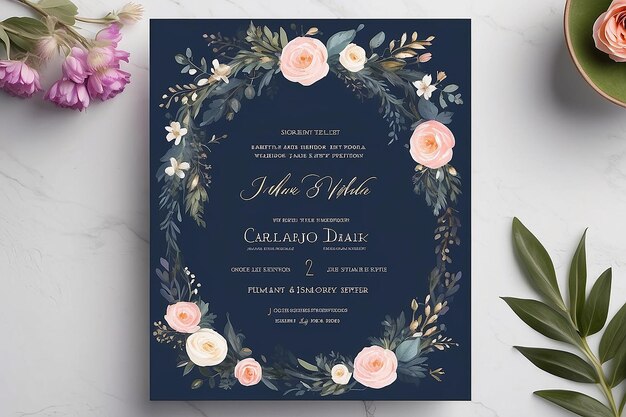 Modelo de invitación de boda elegante