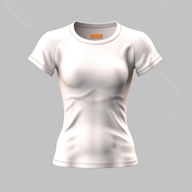 Modelo isolado de camiseta feminina branca