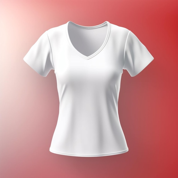 Modelo isolado de camiseta feminina branca