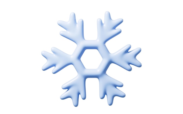 Modelo isolado de floco de neve de desenho animado renderização 3D