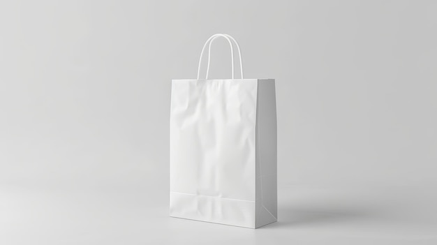 Modelo isolado de um saco de papel branco reciclável